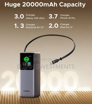 Ugreen Nexode 20000mah 130w Fast Charging Power Bank.