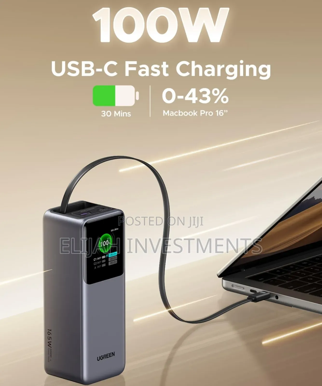 Ugreen Nexode 20000mah 130w Fast Charging Power Bank.