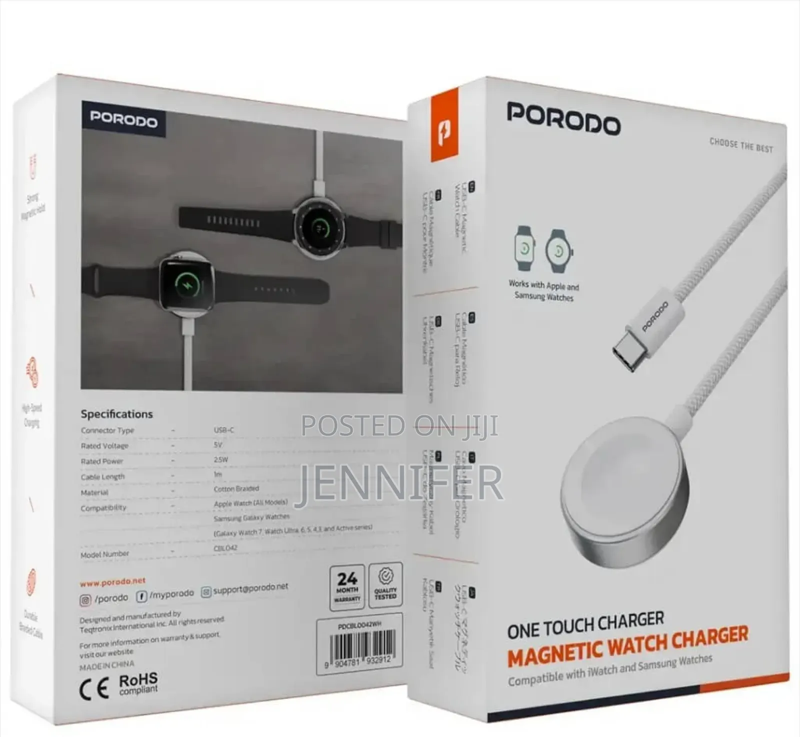 Porodo Universal One Touch Magnetic Watch Charger