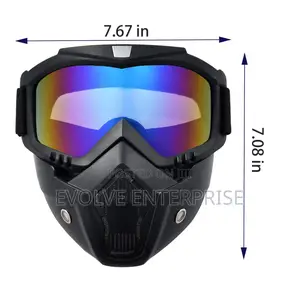 Motorcycle Helmet Riding Goggles Glasses With Removable Face Mask