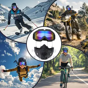 Motorcycle Helmet Riding Goggles Glasses With Removable Face Mask