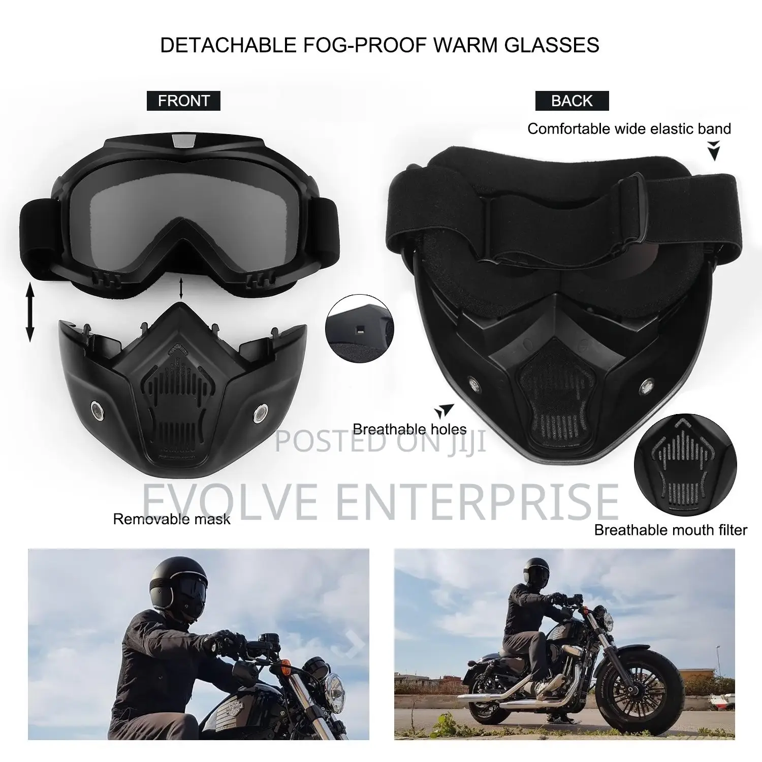 Detachable Fog-Proof Warm Goggles Mouth Filter