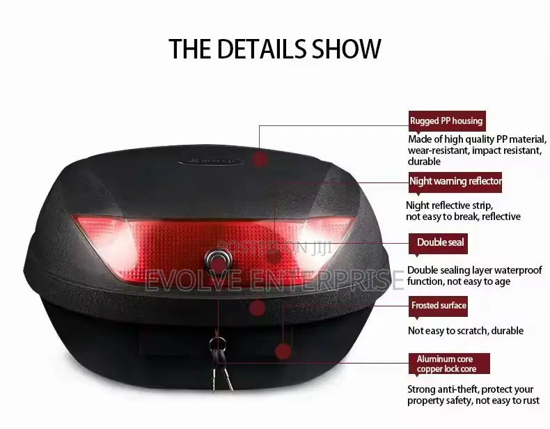 50l Super Large Motorcycle Trunk Trunk With Bottom Plate