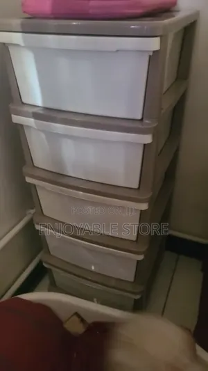 Kids Baby Storage Plastic Cabinet Trolley Cream