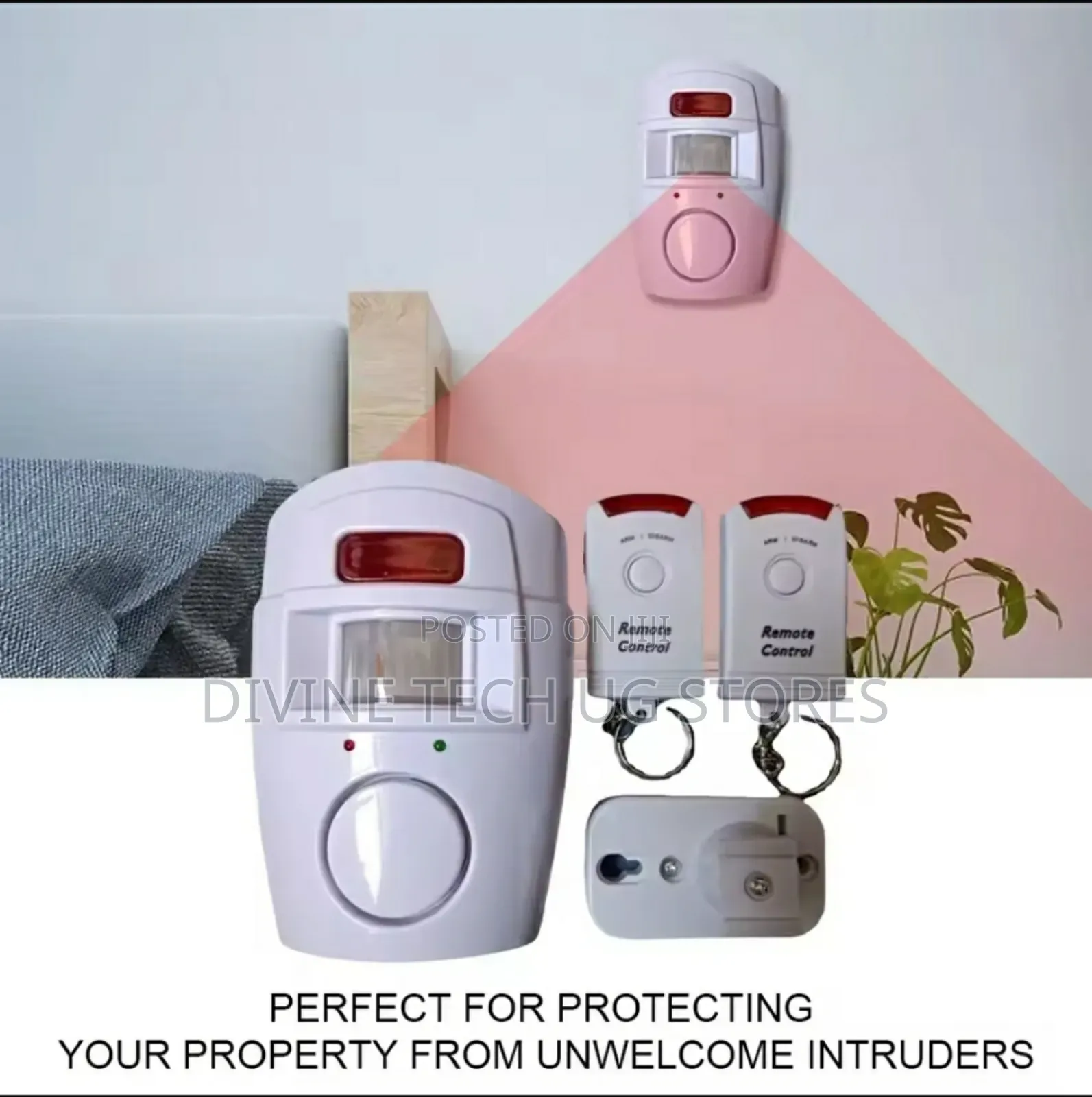 Mini Alarm Wireless Motion Sensor Alarm With 2 Remotes, Infrared Alert