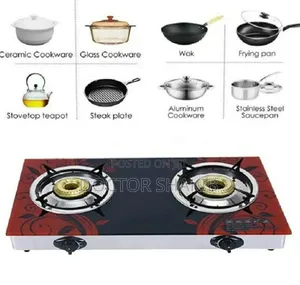 New Pixel Double Burner Glass Gas Stove With Automatic Ignition