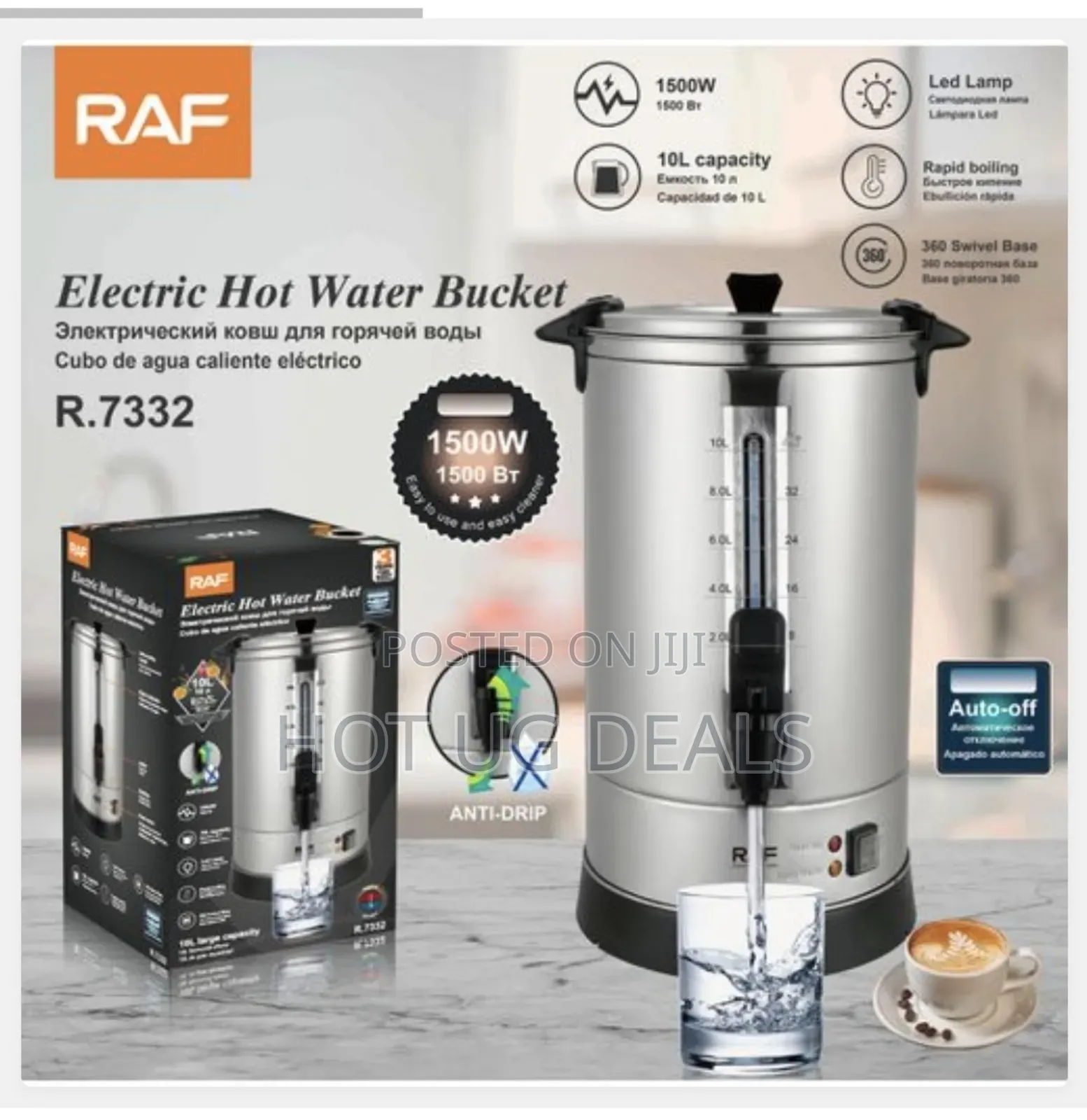 Raf 10l / 10 Liters Commercial Electric Water Boiler Stainless Steel