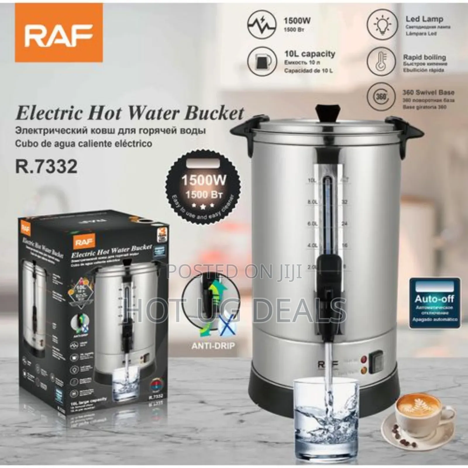 Raf 10l / 10 Liters Commercial Electric Water Boiler Stainless Steel