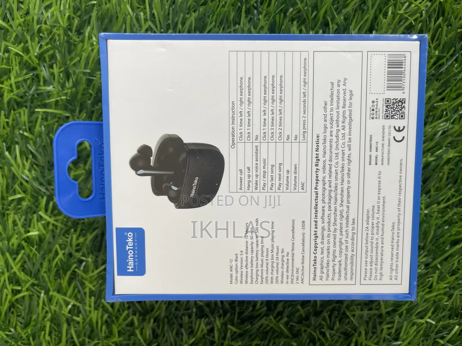 Hainoteko Anc-12 Wireless Bluetooth Earphone With Anc High Bass Sound