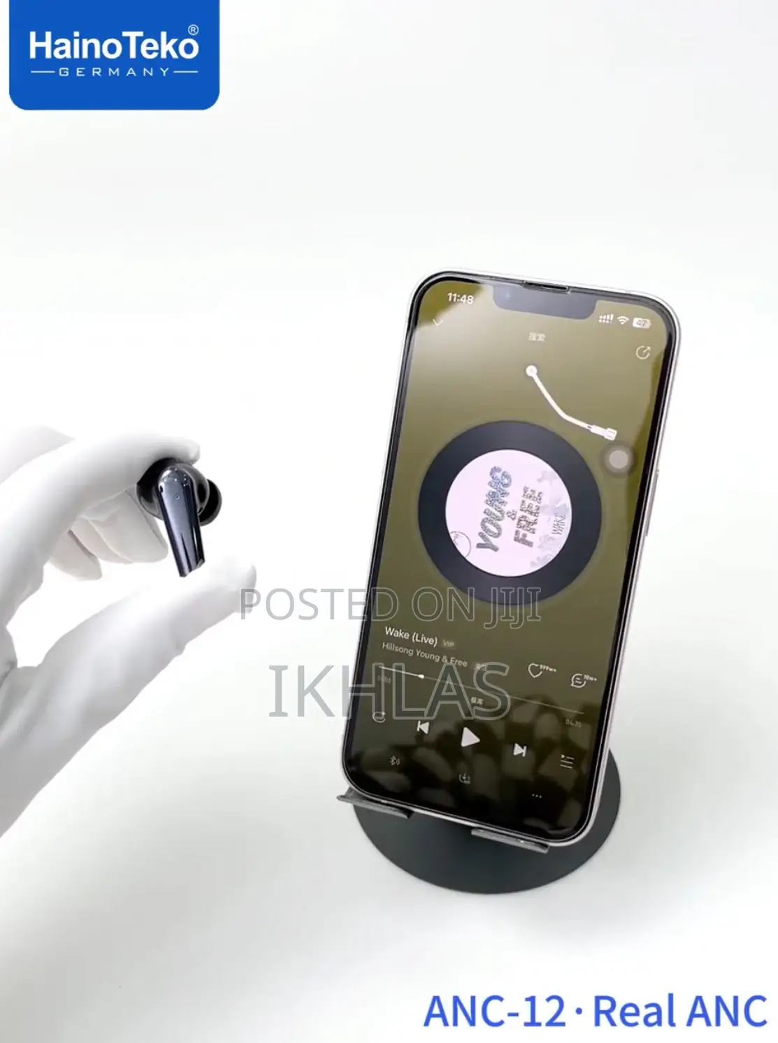 Hainoteko Anc-12 Wireless Bluetooth Earphone With Anc High Bass Sound