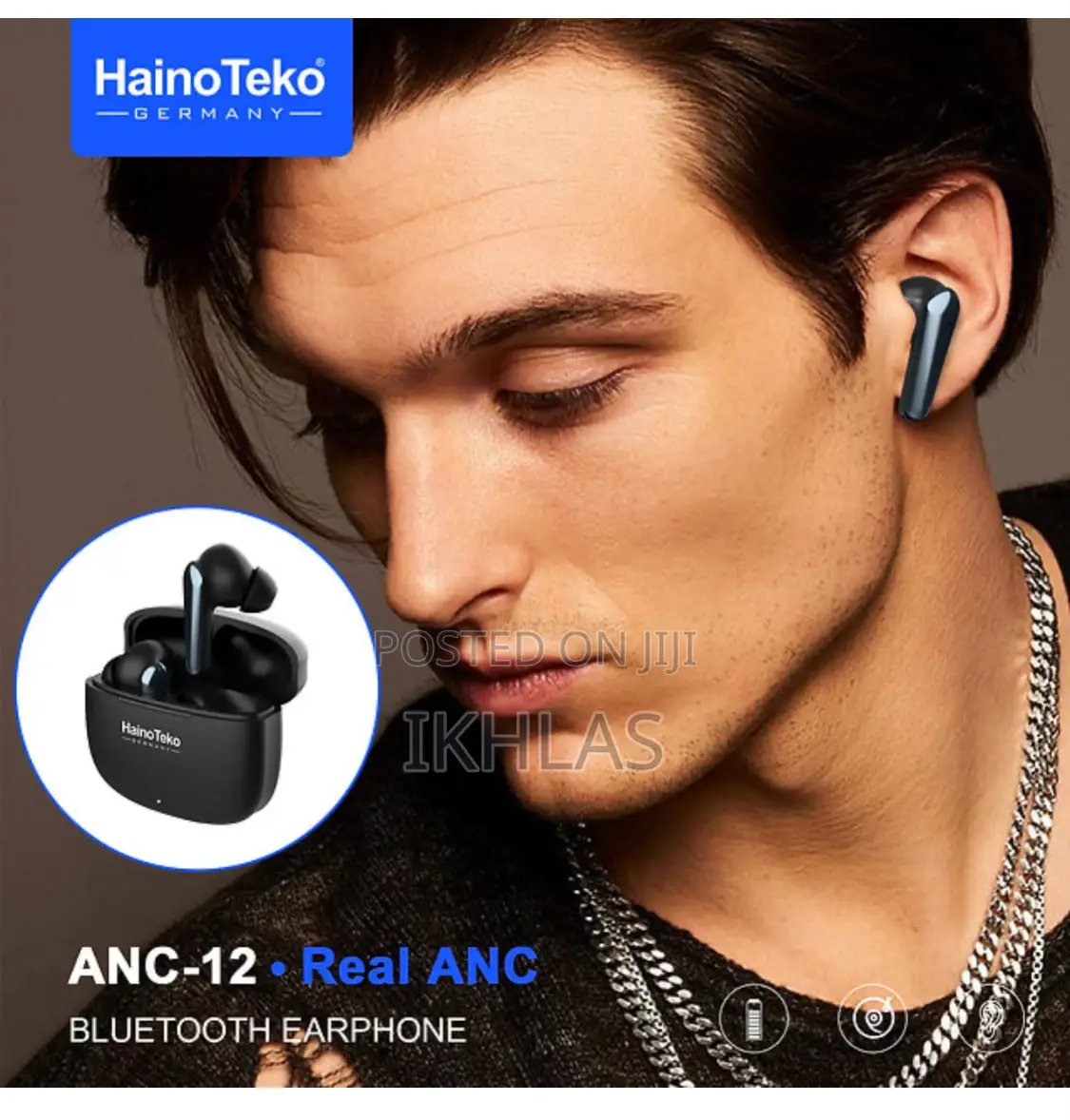 Hainoteko Anc-12 Wireless Bluetooth Earphone With Anc High Bass Sound