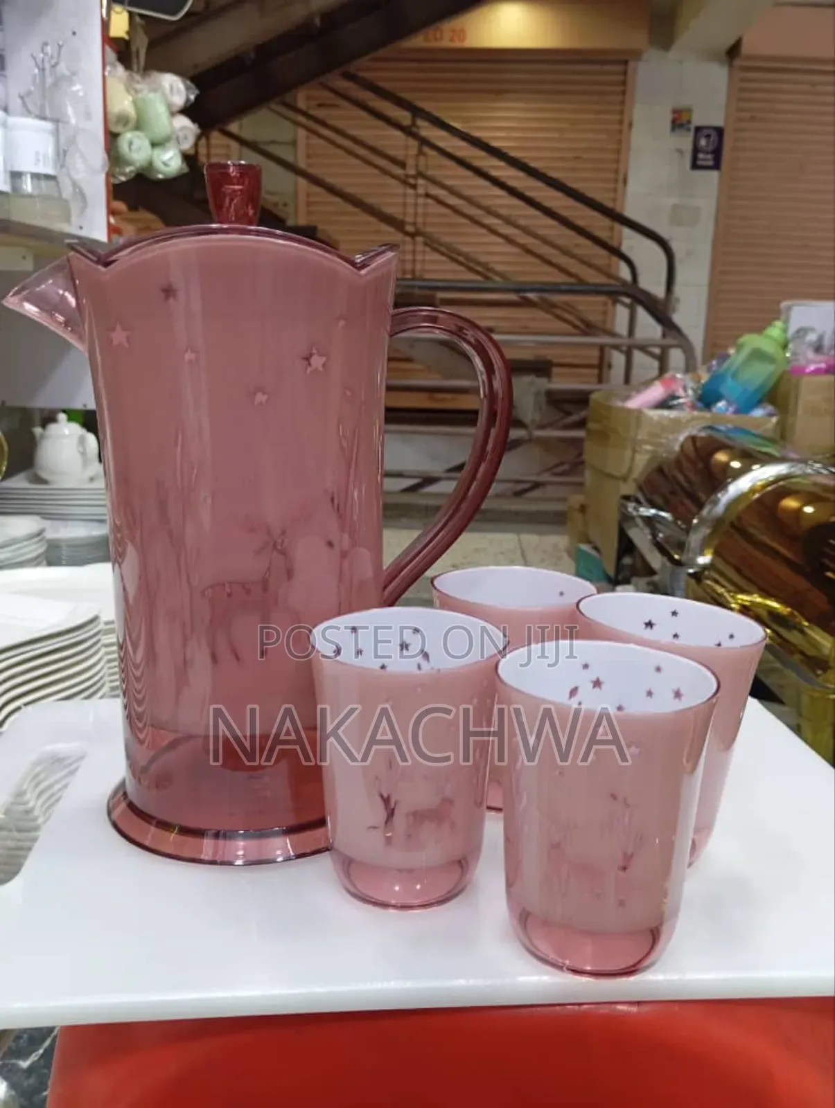 Its a Good Plastic Set of 4 Glasses and Jar