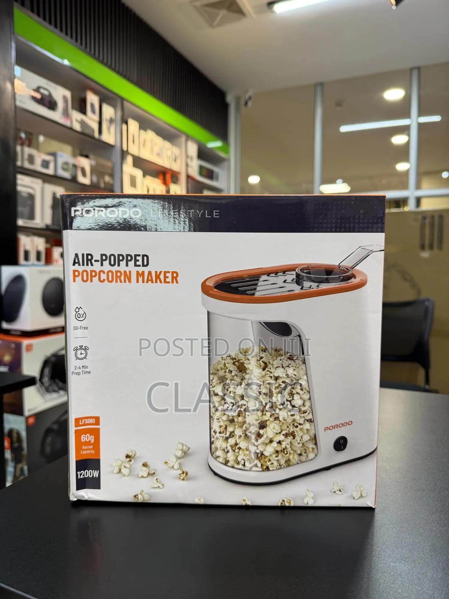 Porodo Lifestyle Air-popped Popcorn Maker