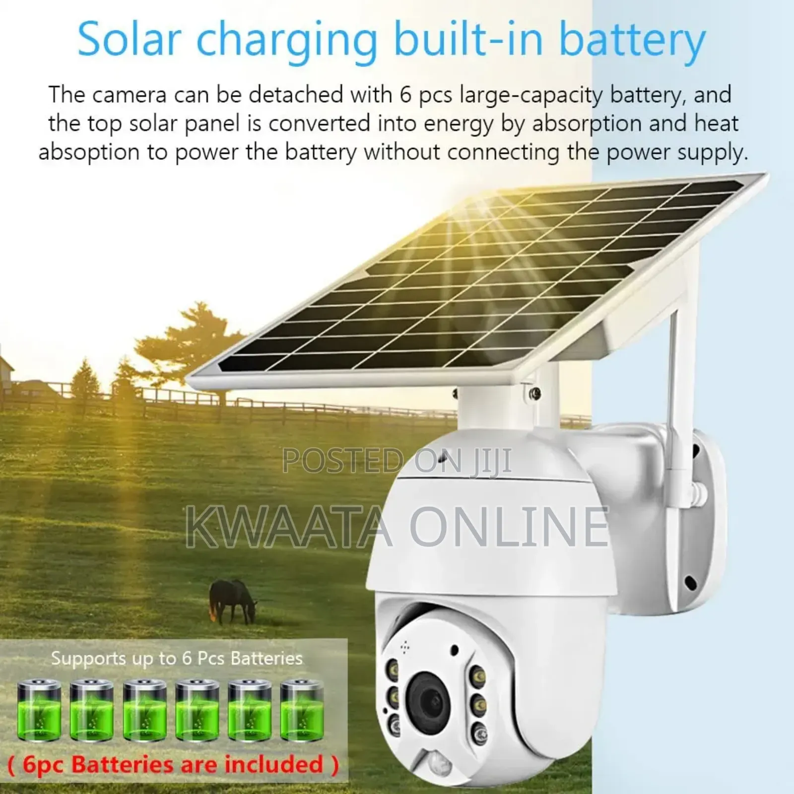 Hd Intelligent Alert Ptz Camera Wi-fi 1080p Full Hd Cctv Solar Power