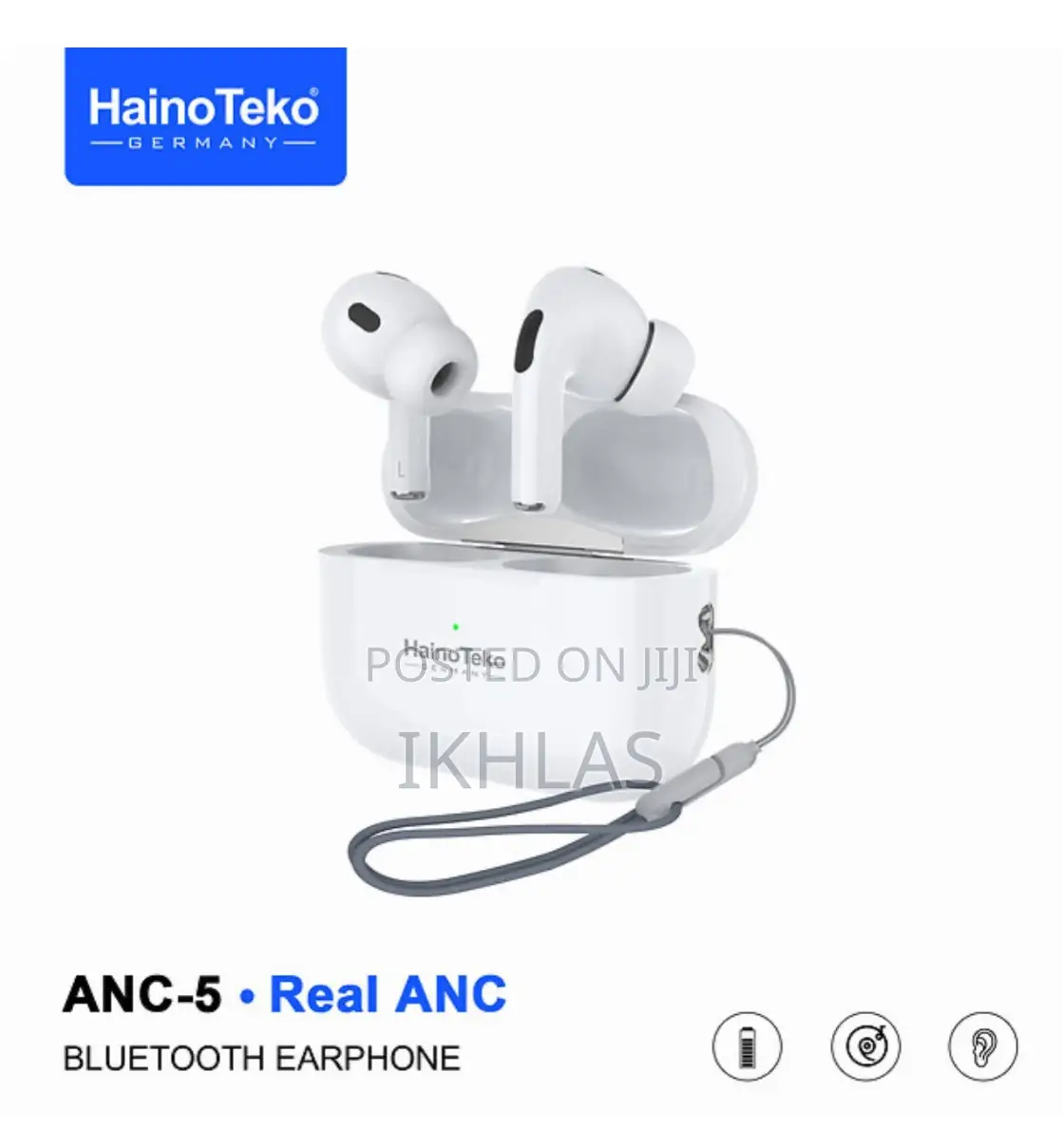Hainoteko Anc-5 Bluetooth Earphone W Touch Control Hd Clear Microphone