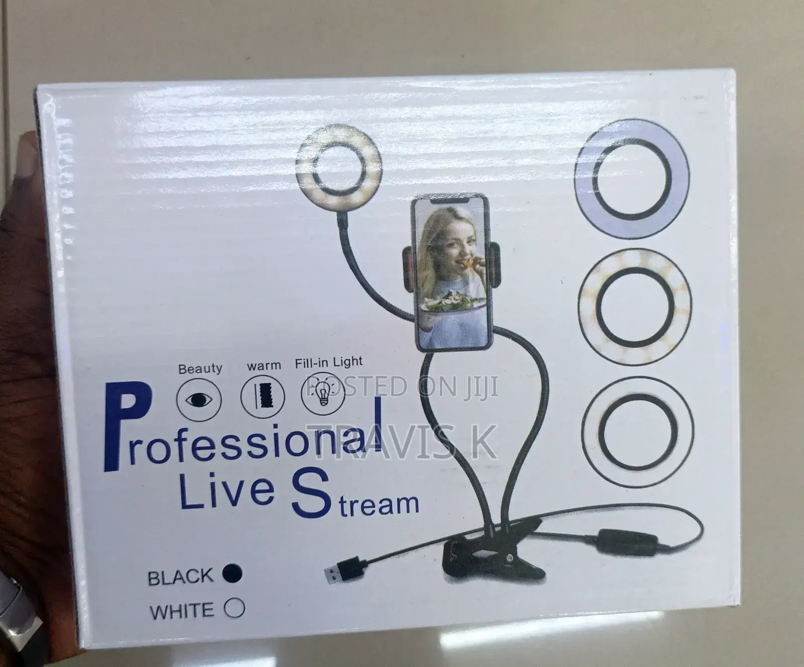 Table Clip on Selfie Light With Phone Holder