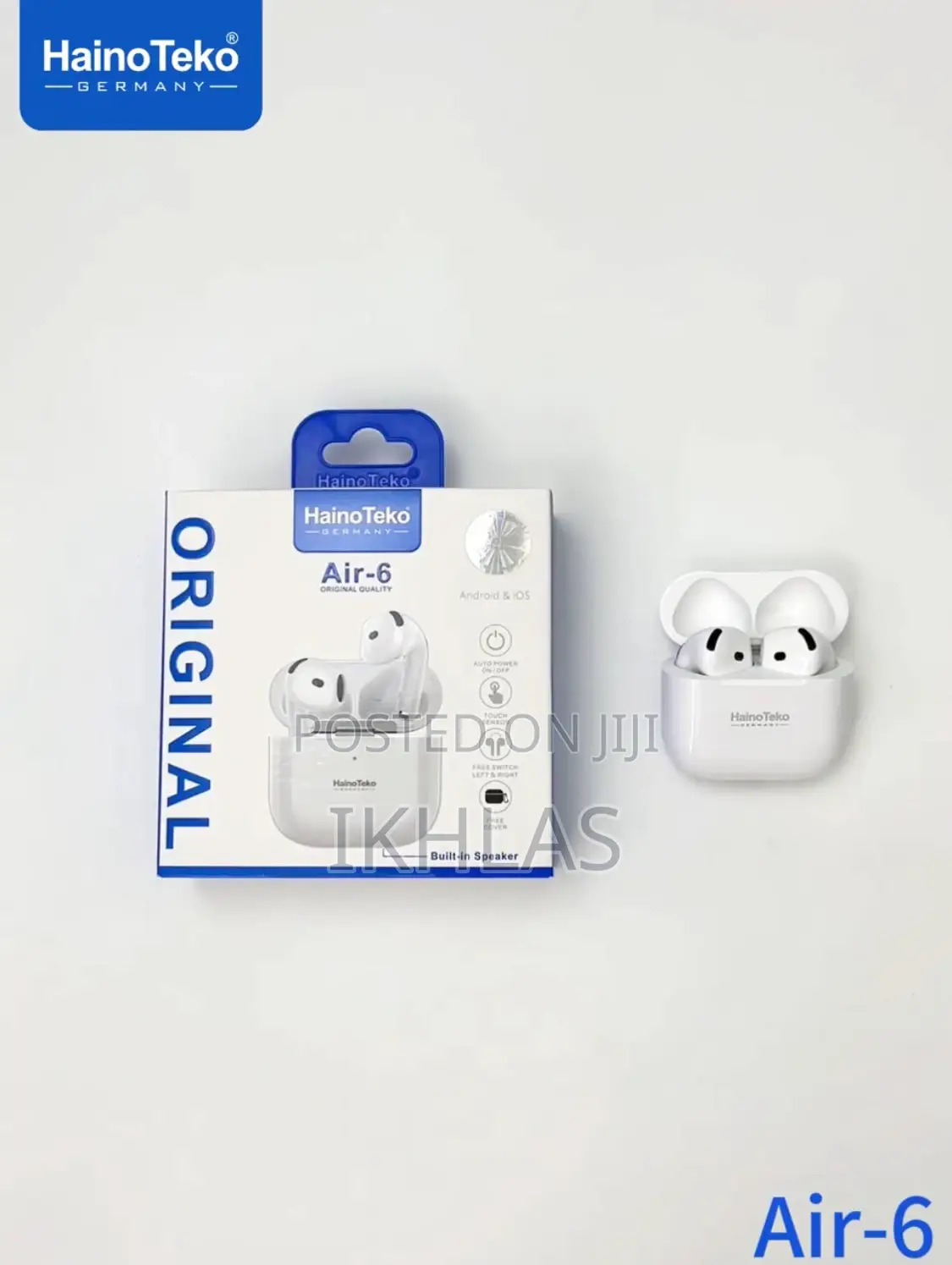 Hainoteko Air-6bluetooth Earphone With in-Built Speaker, Touch Control
