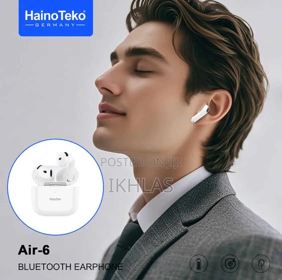 Hainoteko Air-6bluetooth Earphone With in-Built Speaker, Touch Control