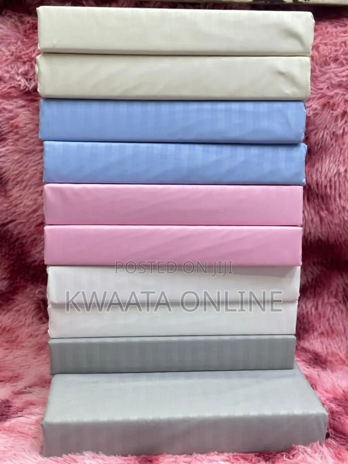 6 Pc Set Star Luxe Hotel Bedsheets (6x6) King Size Striped Textured