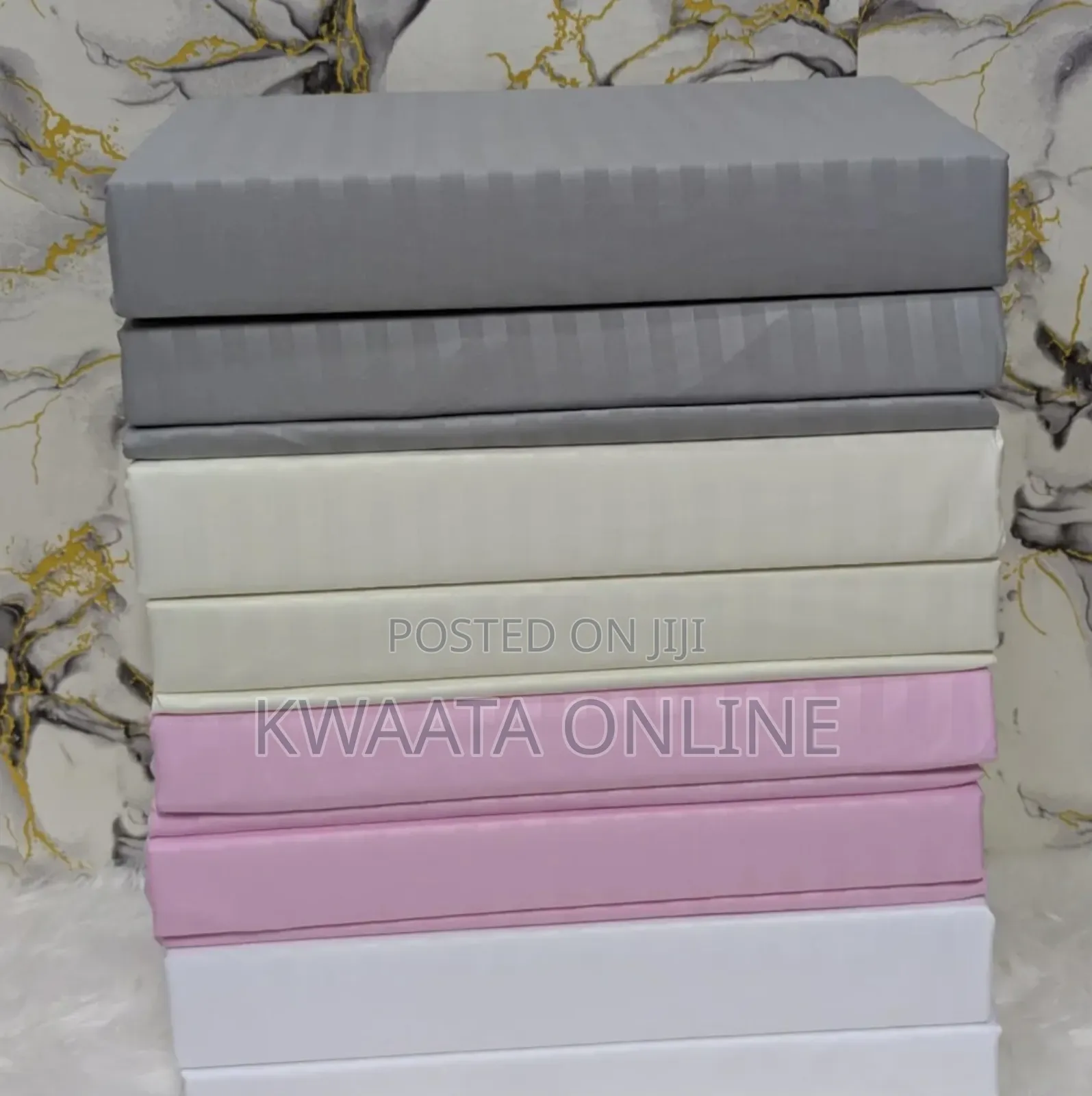 6 Pc Set Star Luxe Hotel Bedsheets (6x6) King Size Striped Textured