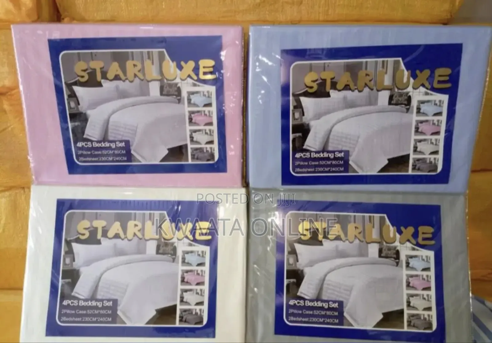 6 Pc Set Star Luxe Hotel Bedsheets (6x6) King Size Striped Textured