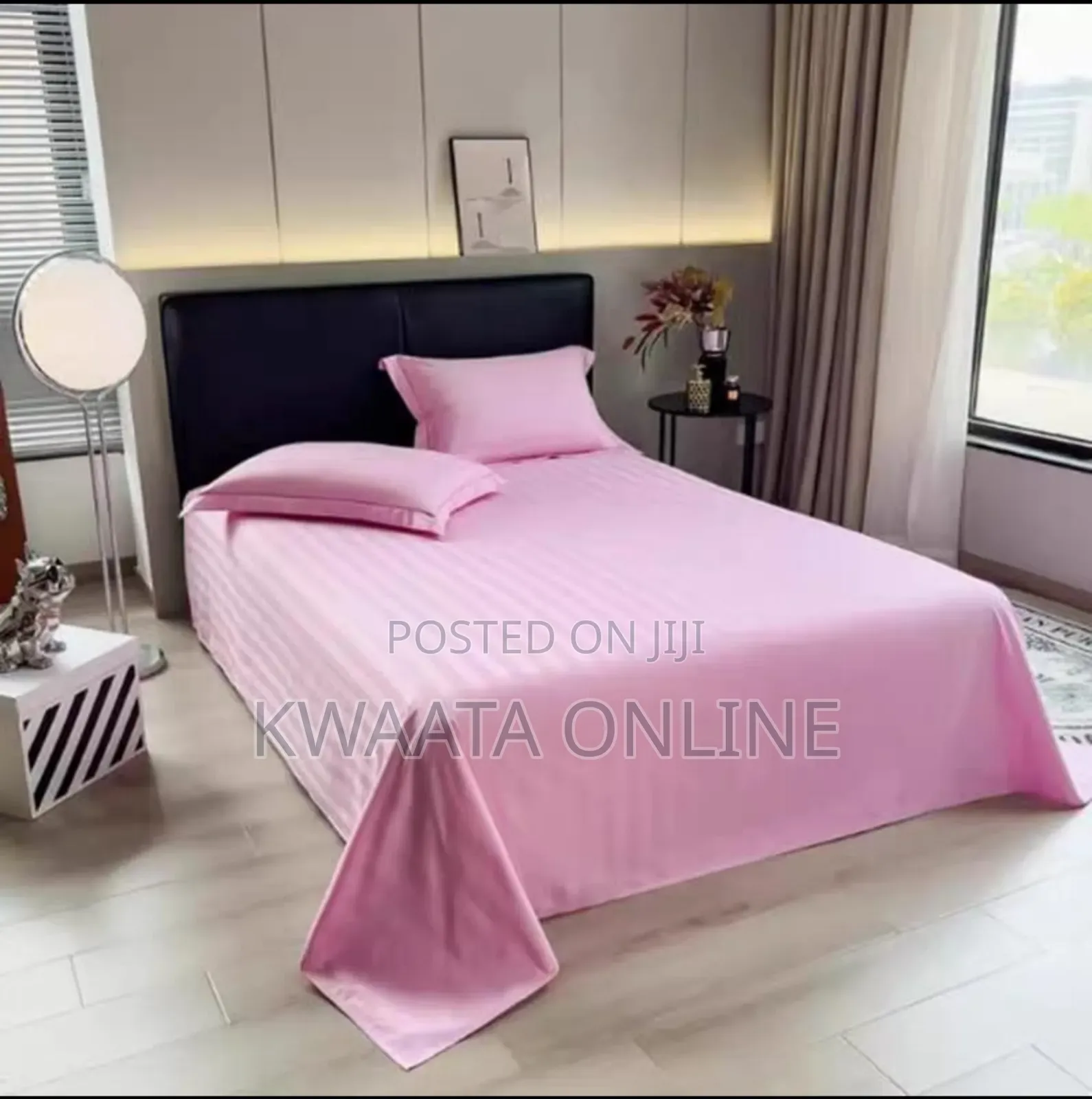 6 Pc Set Star Luxe Hotel Bedsheets (6x6) King Size Striped Textured