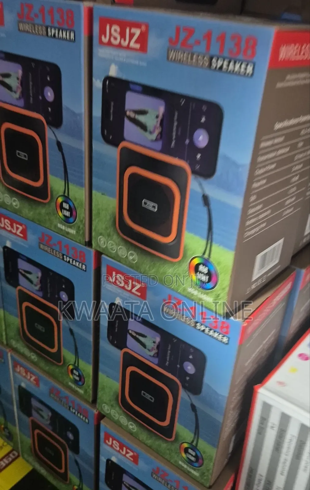 JSJZ Portable Subwoofer, Phone Holder, Wireless Blue Tooth Speaker