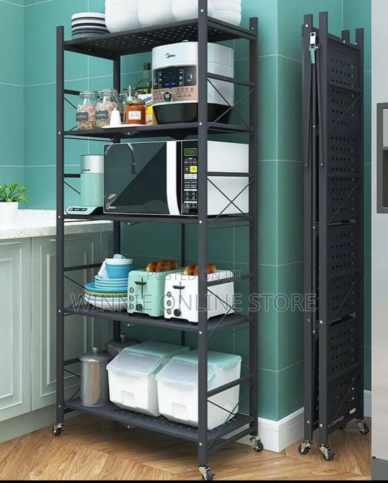 5 Tier Foldable Kitchen Rack