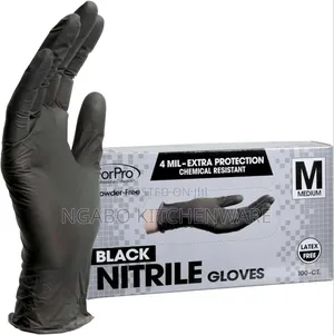 Disposable Black Nitrile Gloves