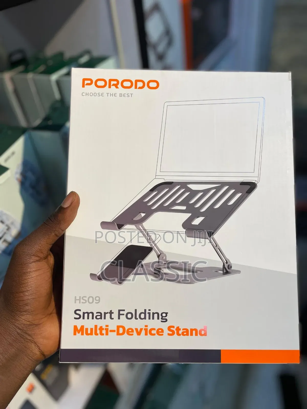 Porodo 2-in-1 Adjustable Foldable Laptop With Phone Stand