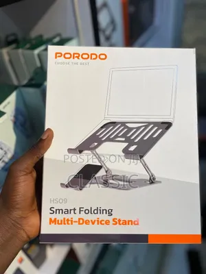 Porodo 2-in-1 Adjustable Foldable Laptop With Phone Stand
