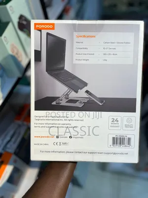 Porodo 2-in-1 Adjustable Foldable Laptop With Phone Stand