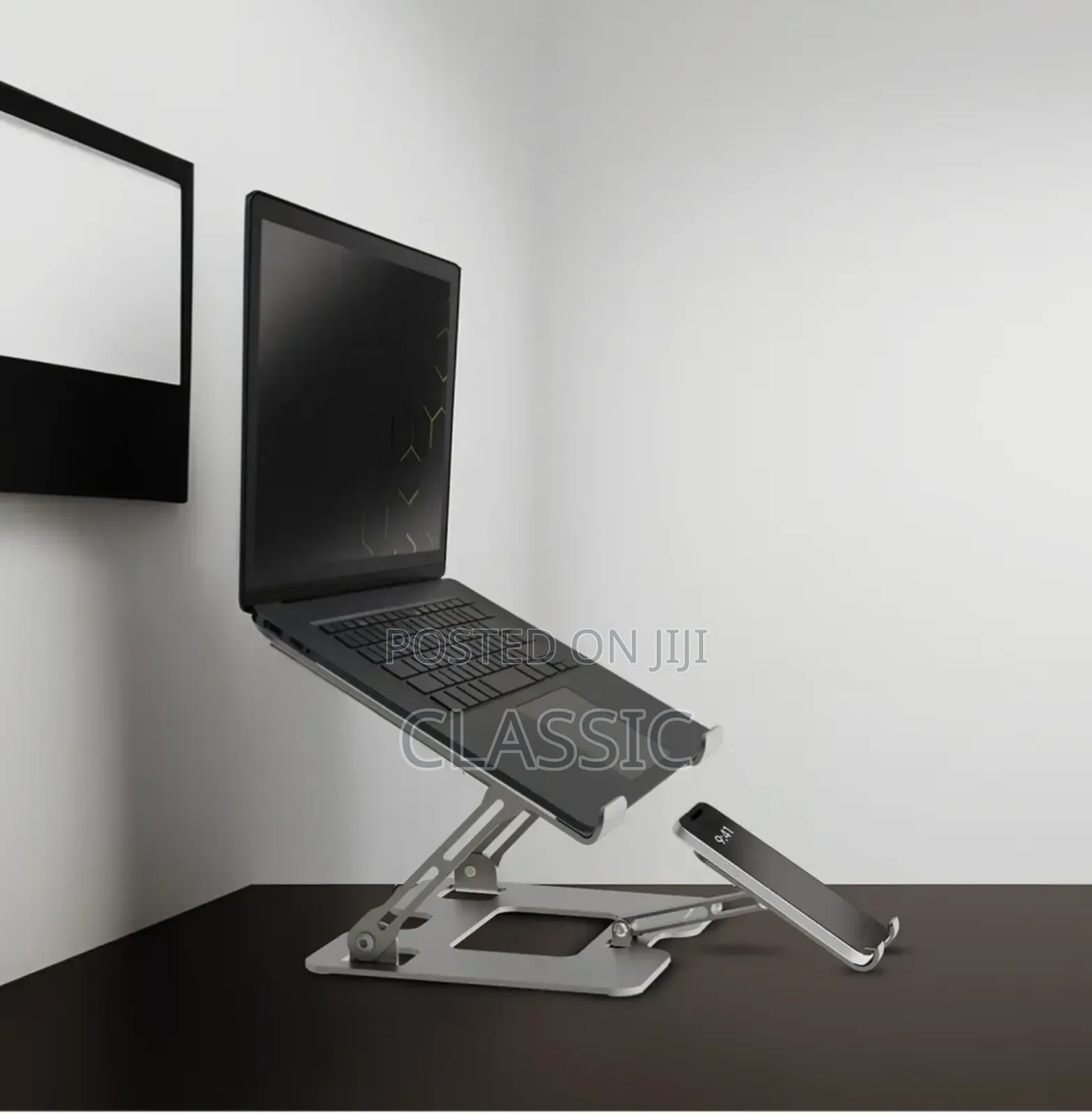 Porodo 2-in-1 Adjustable Foldable Laptop With Phone Stand