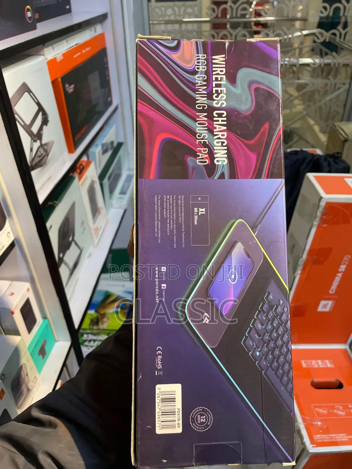 Porodo Gaming RGB Mouse Pad With 15w Wireless Charger