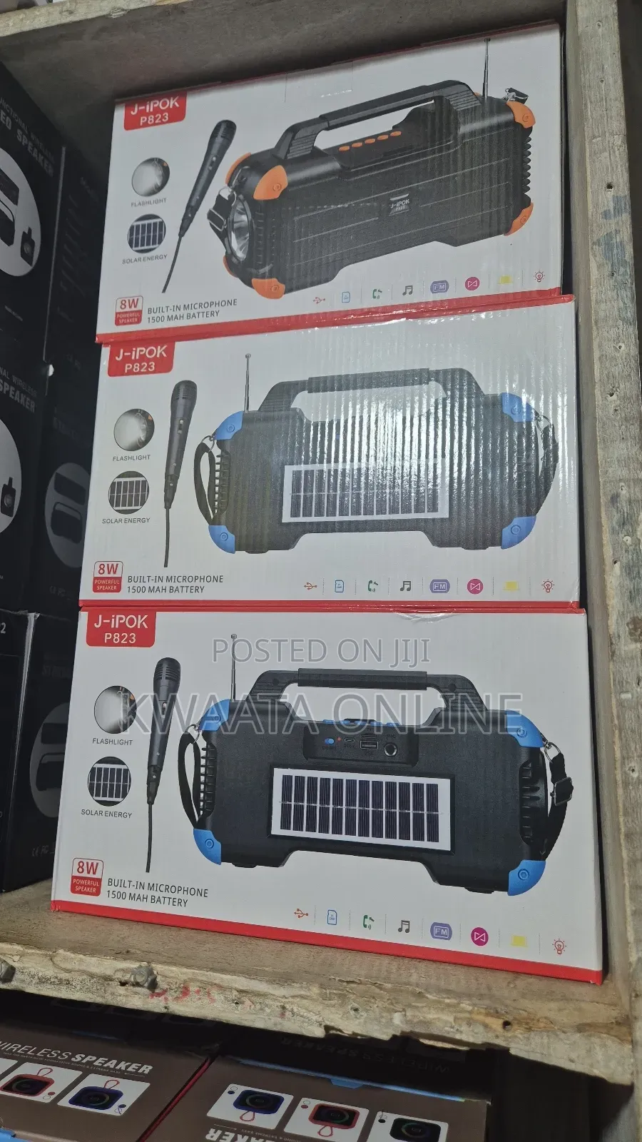 J-Ipok P823 Portable Bluetooth Speaker With Solar, Flash Microphone