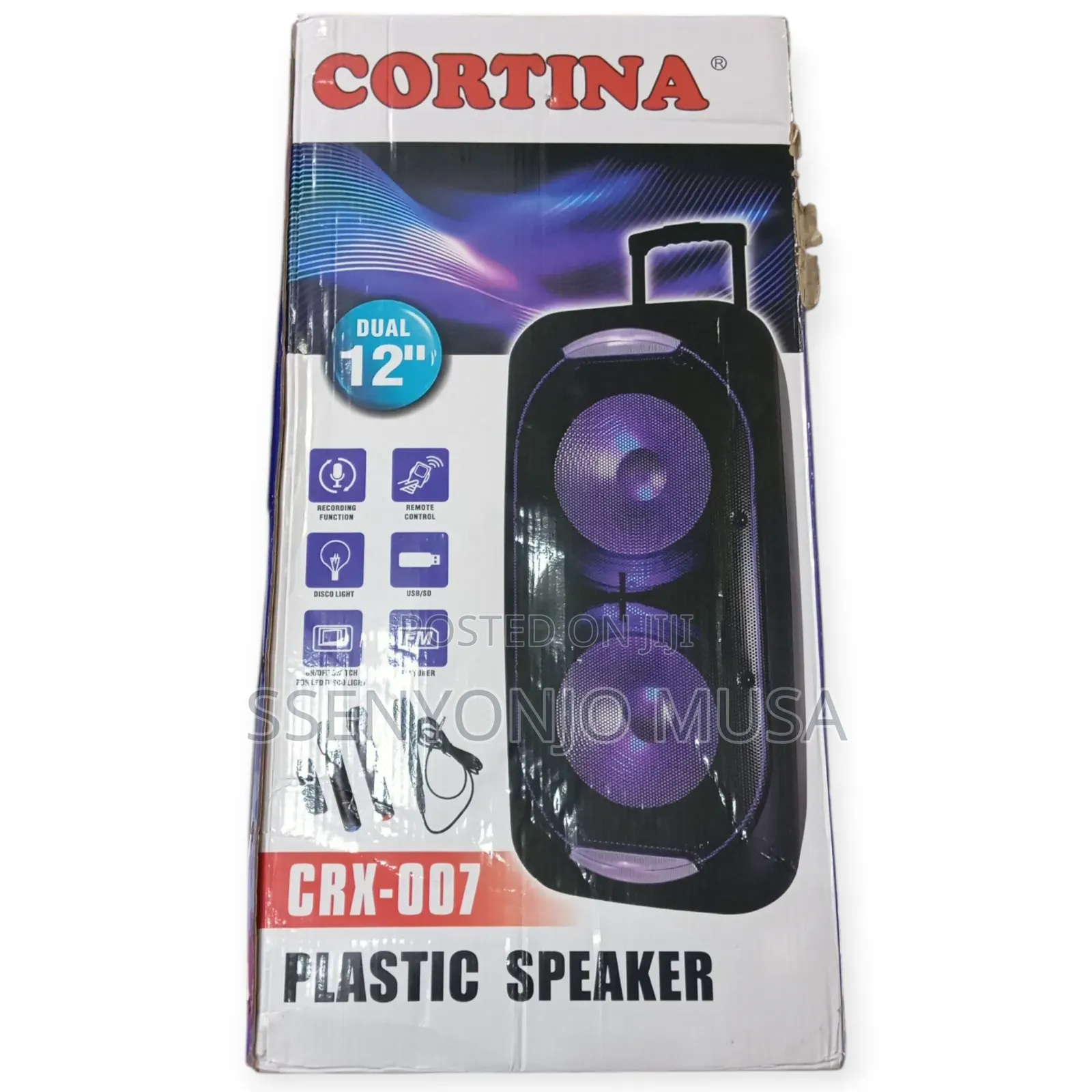 Cortina R CRX-007 12" Portable Pa Speaker With Microphones