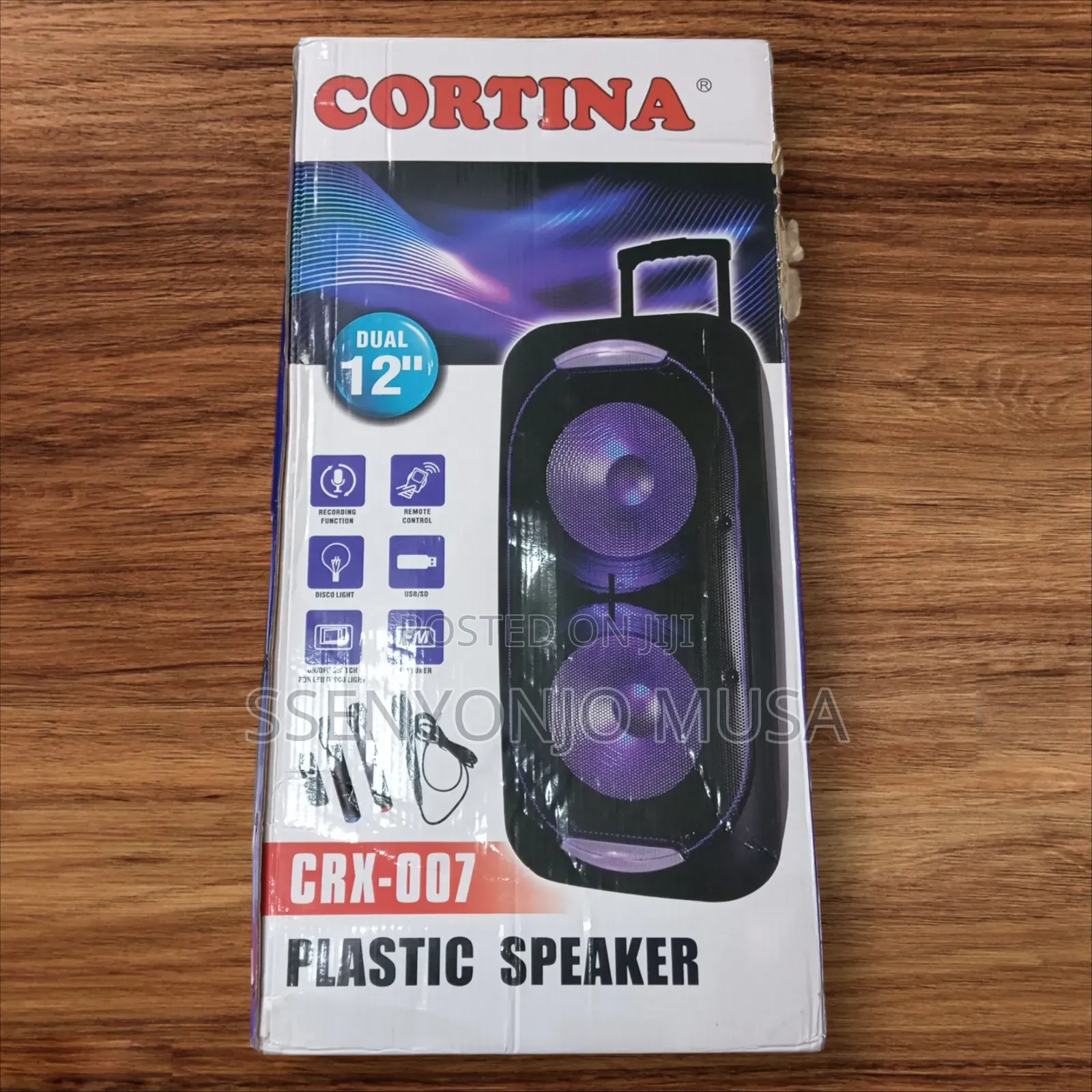 Cortina R CRX-007 12" Portable Pa Speaker With Microphones