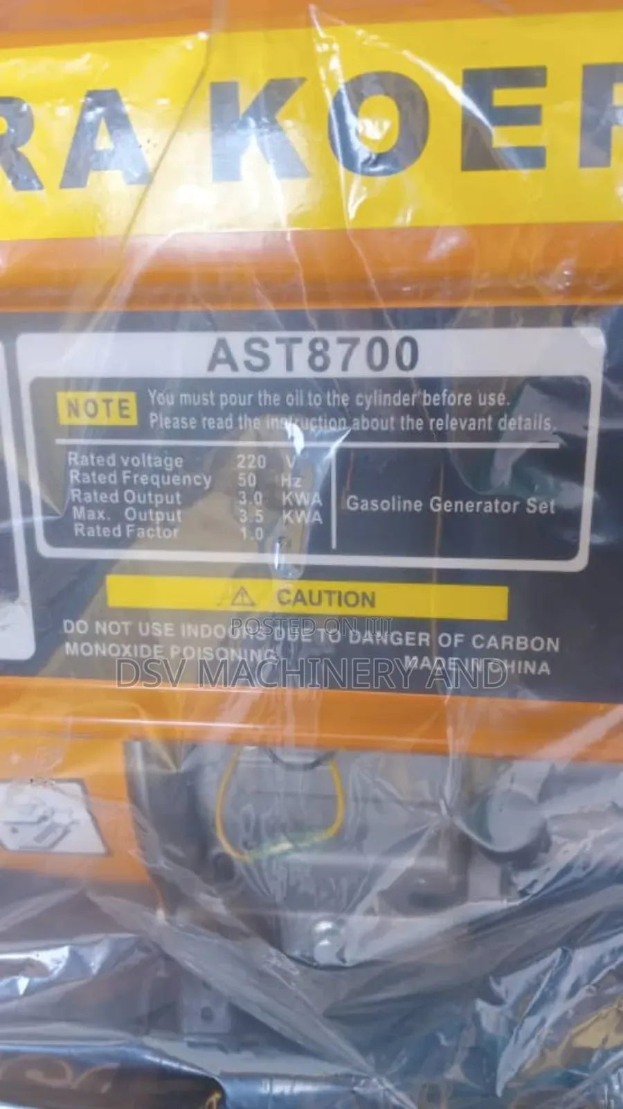 Astrakoera/ Astra Korea Gasoline Generator 3kva