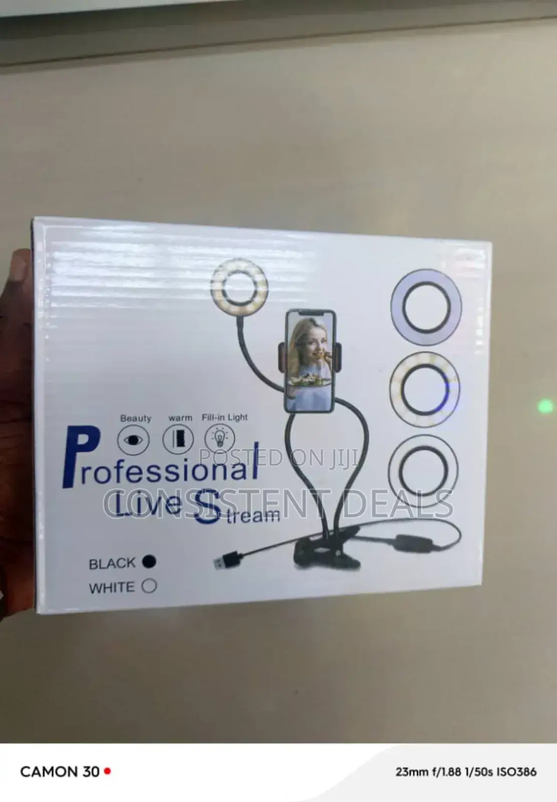 Table Clip on Selfie Ring Light With Phone Holder