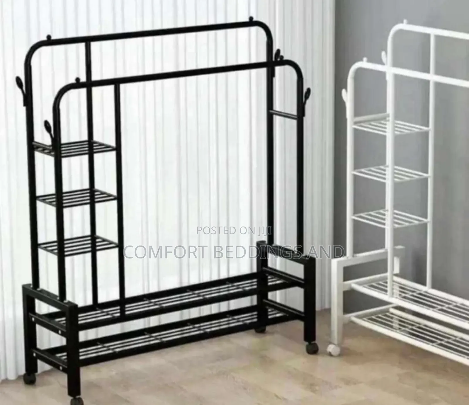 Metallic Clothes And Shoes Storage Rack