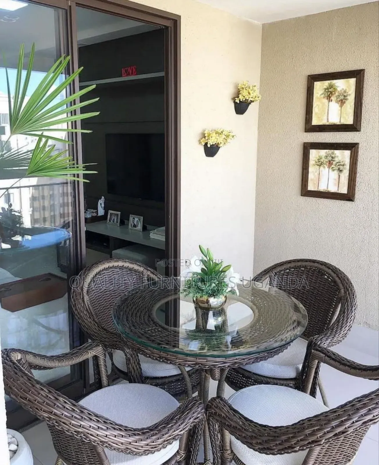 Rattan Dining Table With Glass Table