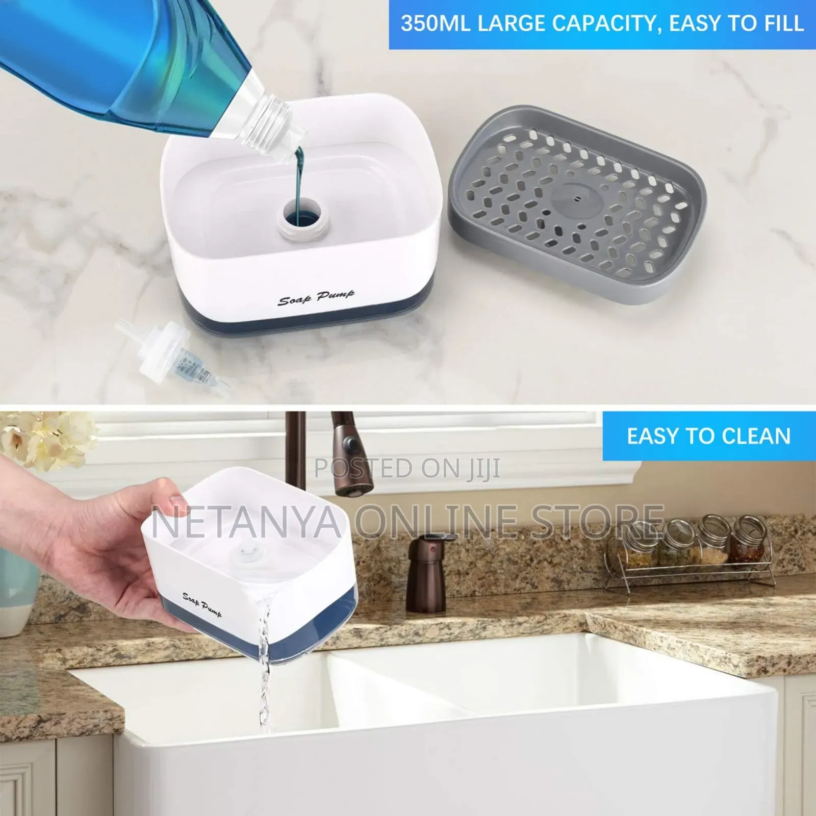2in1 Kitchen Soap Dispenser With Sponge Holder