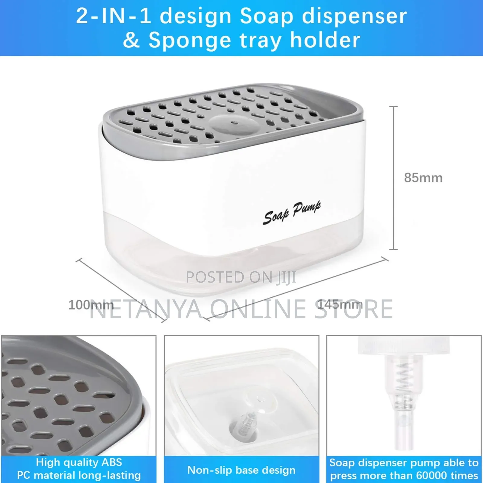 2in1 Kitchen Soap Dispenser With Sponge Holder