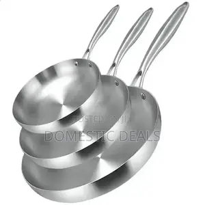 3pcs Stainless Steel Frying Pans (22, 24,26cm)