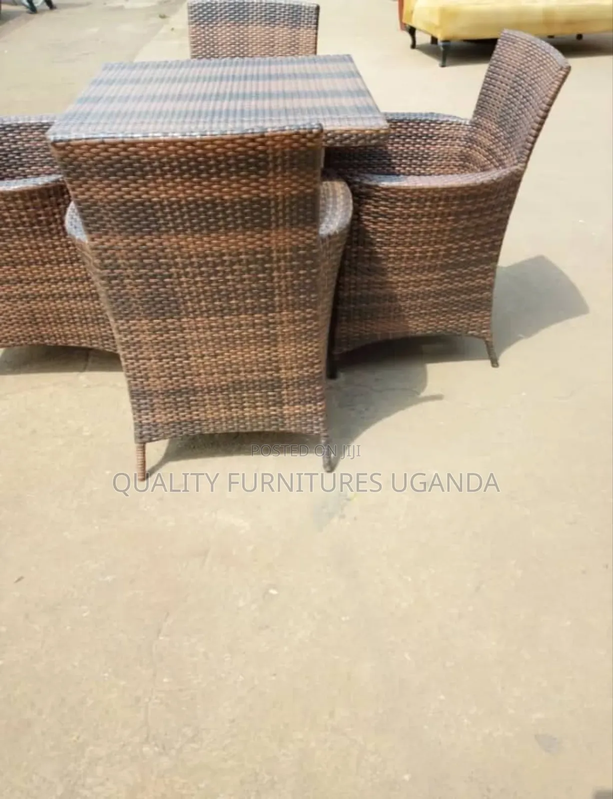 Coffee Brown  Rattan Dining Table