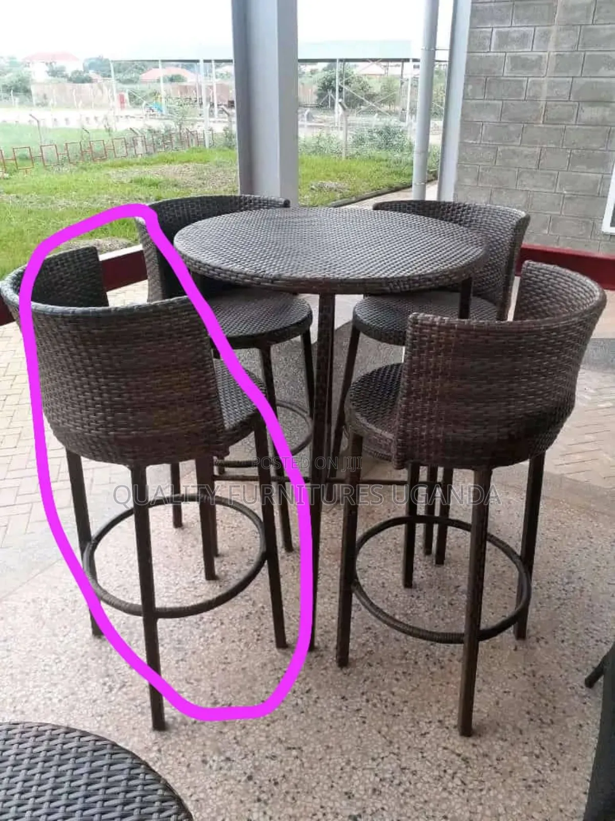4 Sitter Bar Rattan Chair 