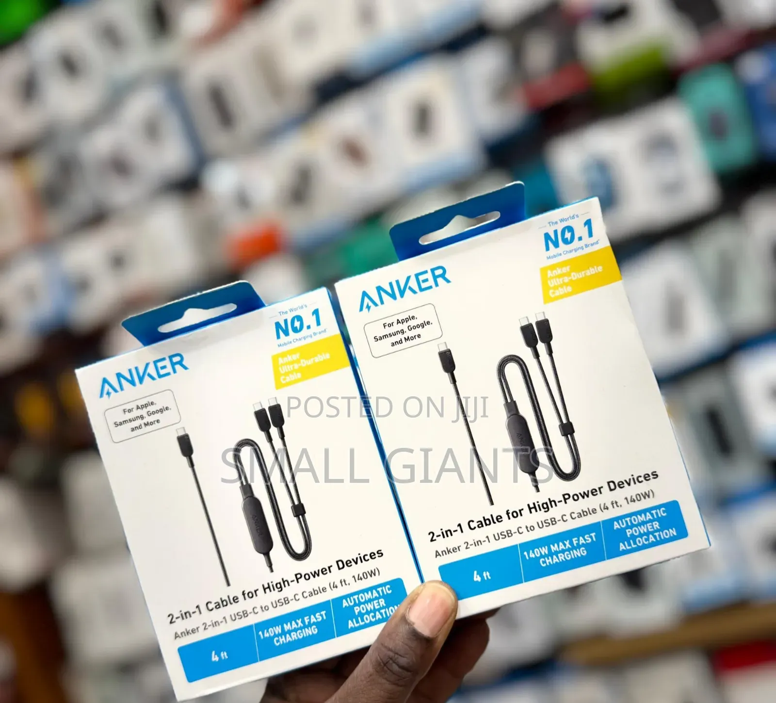 Anker 2-in-1 Usb-C to Usb-C Cable (4ft, 140w)
