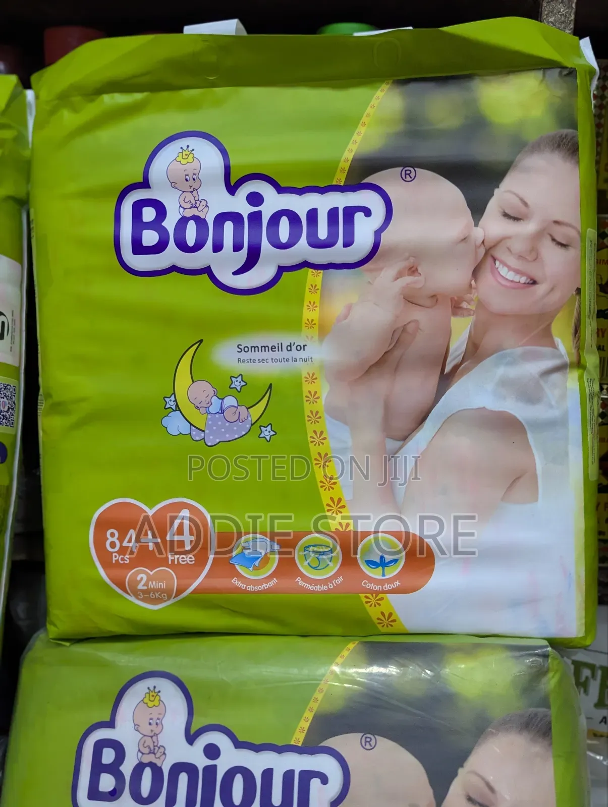 Bonjour Baby Diapers: No.2 (88 Pieces)