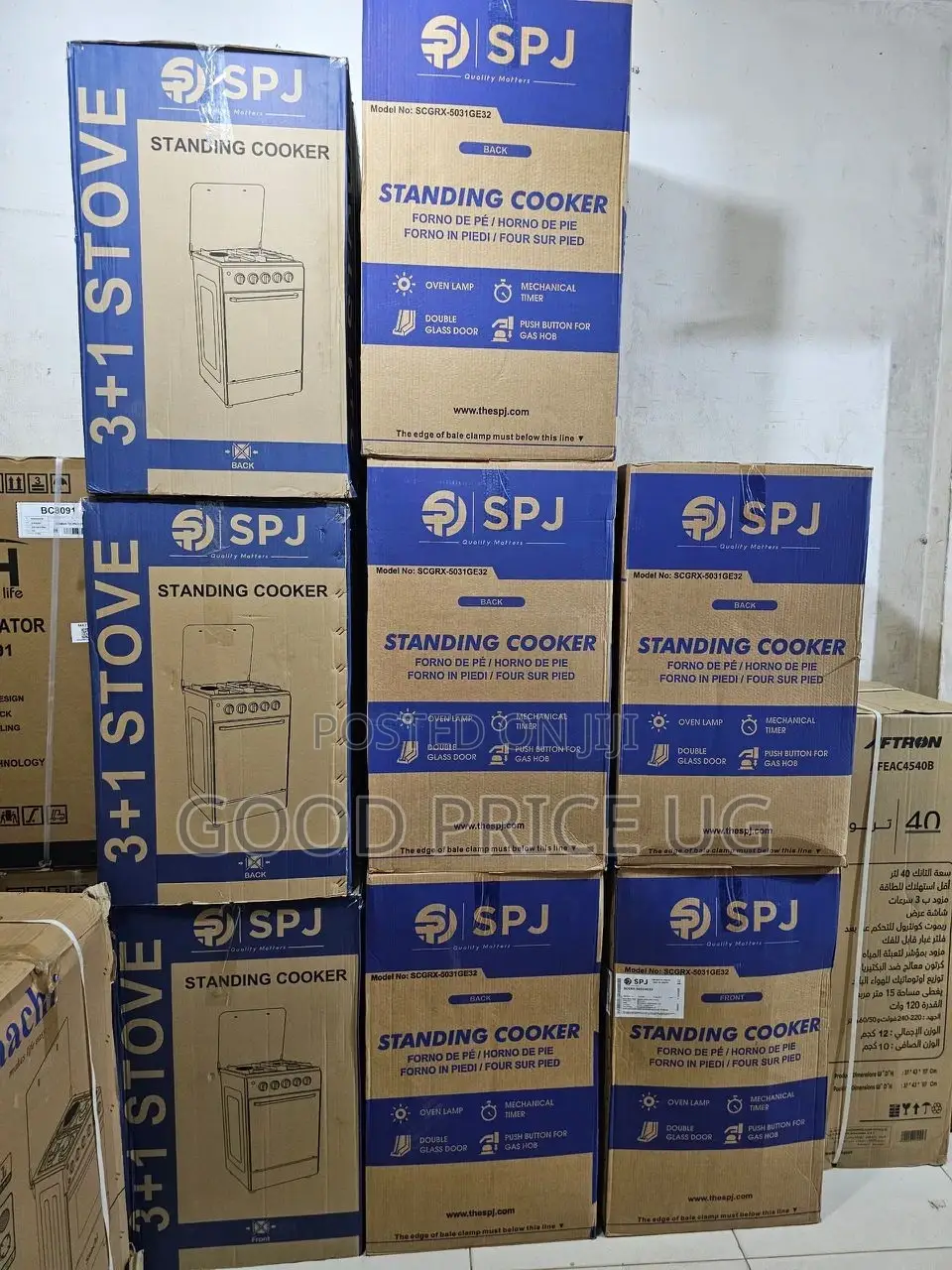 SPJ Standing Cookers With 3 Gas Burners and 1 Electric Hotplate: