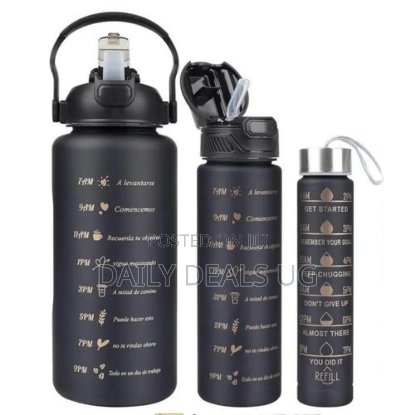 Set of 3 Motivational Water Bottle